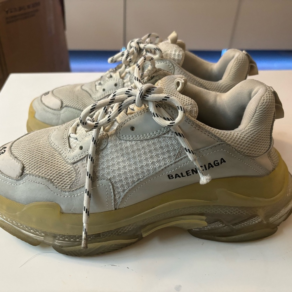 Balenciaga White and Cream Sneakers
